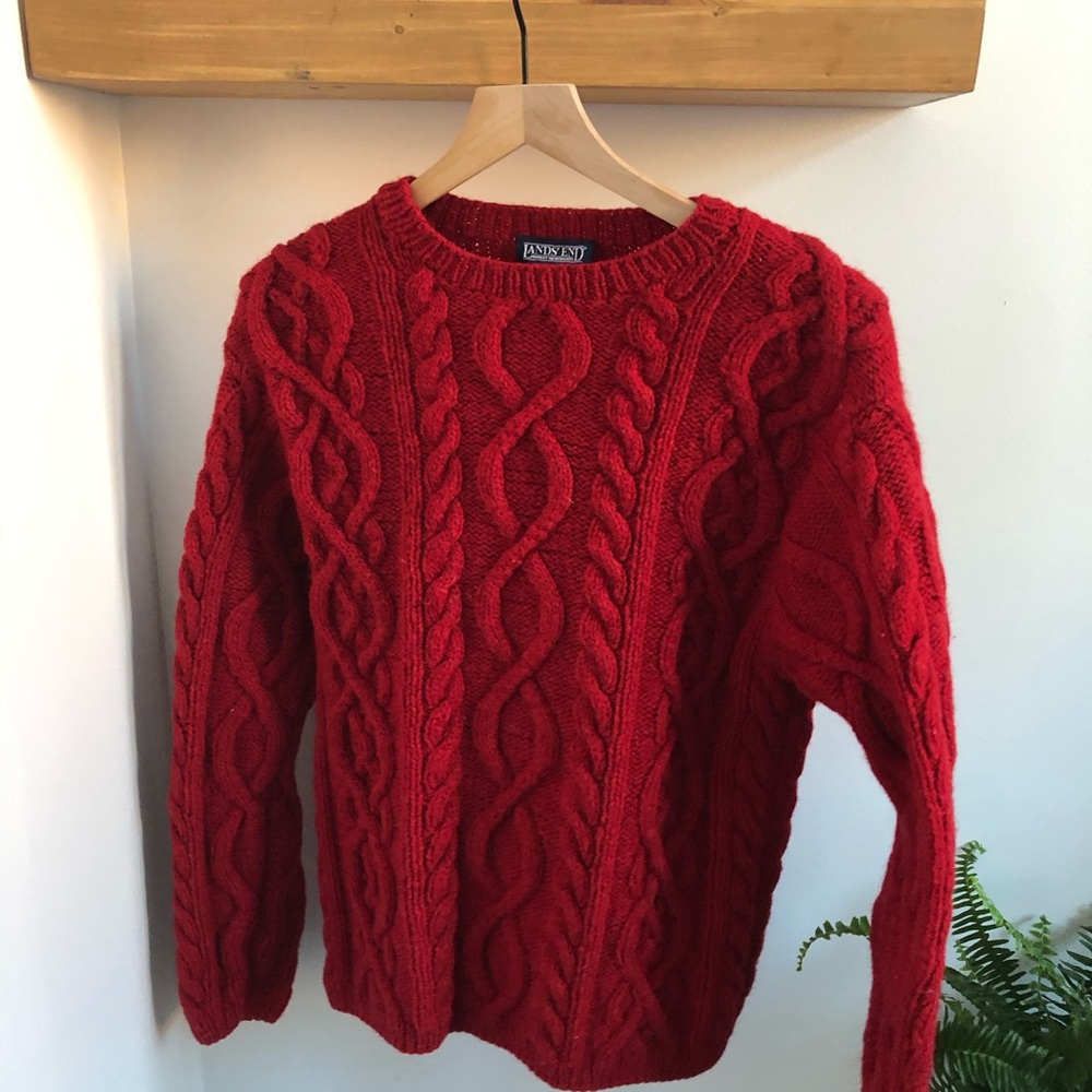 Thick Heavy Lands End Fishermen Aran Wool